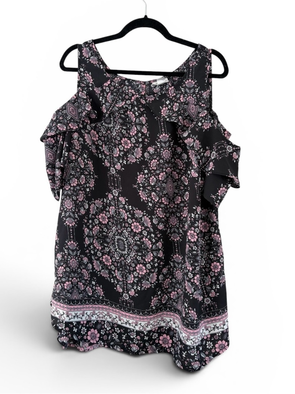 Avenue Cold Shoulder Ruffle Blouse